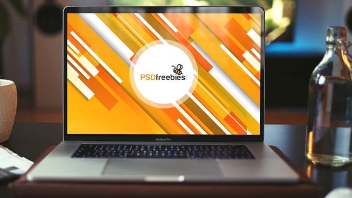 Realistic MacBook Pro Mockup Free PSD