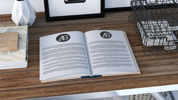Realistic Open Book Mockup