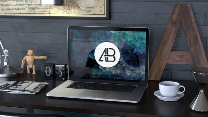 Realistic Retina Macbook Pro Mockup