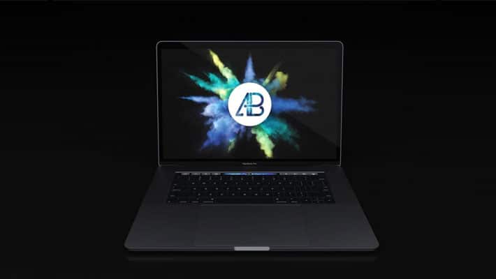 Realistic Space Grey Macbook Pro Mockup