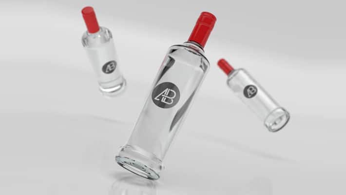 Realistic Vodka Bottle Branding Mockup