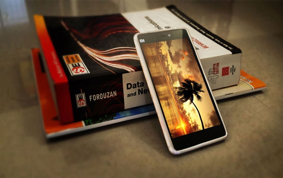 Realistic Xiaomi MI4i with Book Mockup