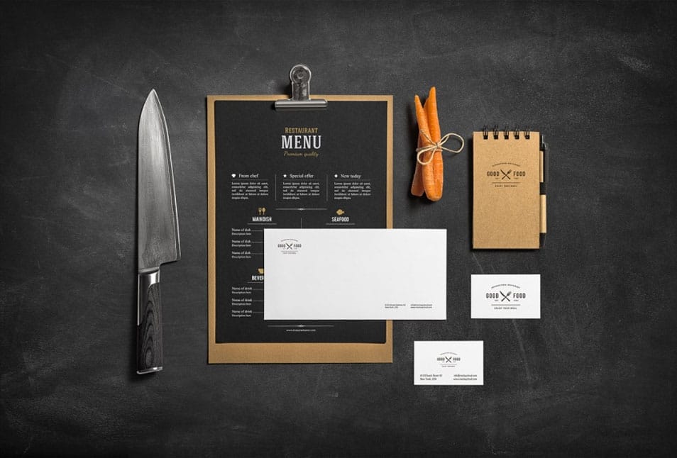 Restaurant & Bar Stationery Branding Mockup