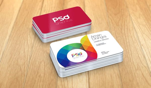 Rounded Corner Business Card Mockup
