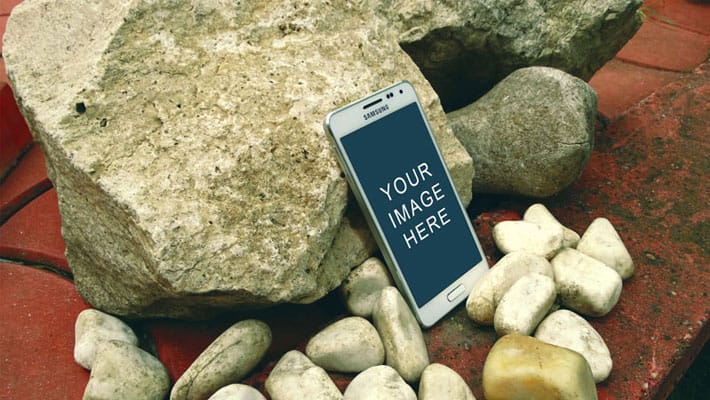 Samsung Galaxy Alpha Stone Mockup