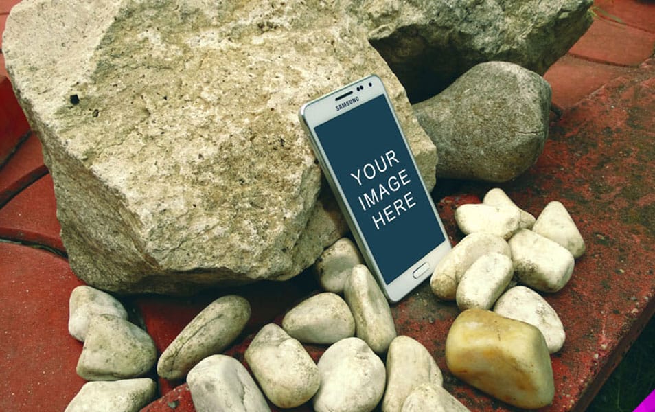 Samsung Galaxy Alpha Stone Mockup
