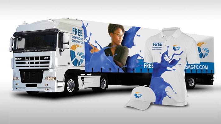 Semi Truck and Uniform Mockup