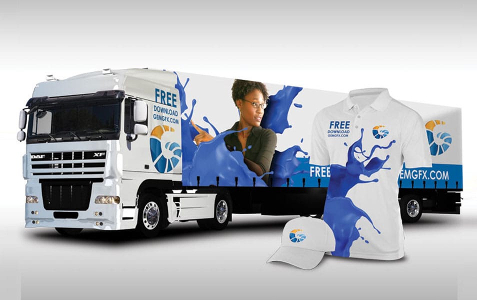 Semi Truck and Uniform Mockup