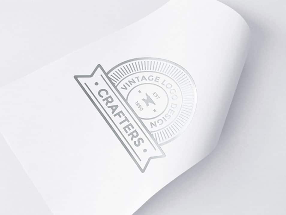 Silver Foil Logo Mockup