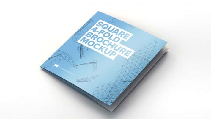 Square 4-Fold Brochure Mockup