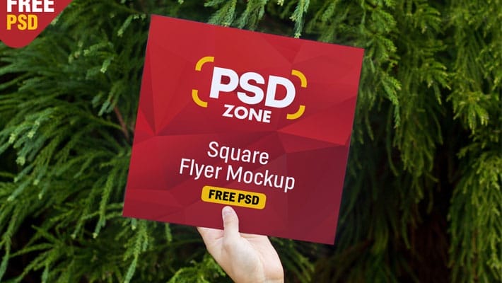 Square Flyer Mockup Free PSD