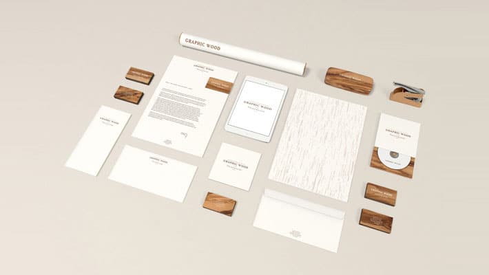 Stationery Wood Edition MockUp