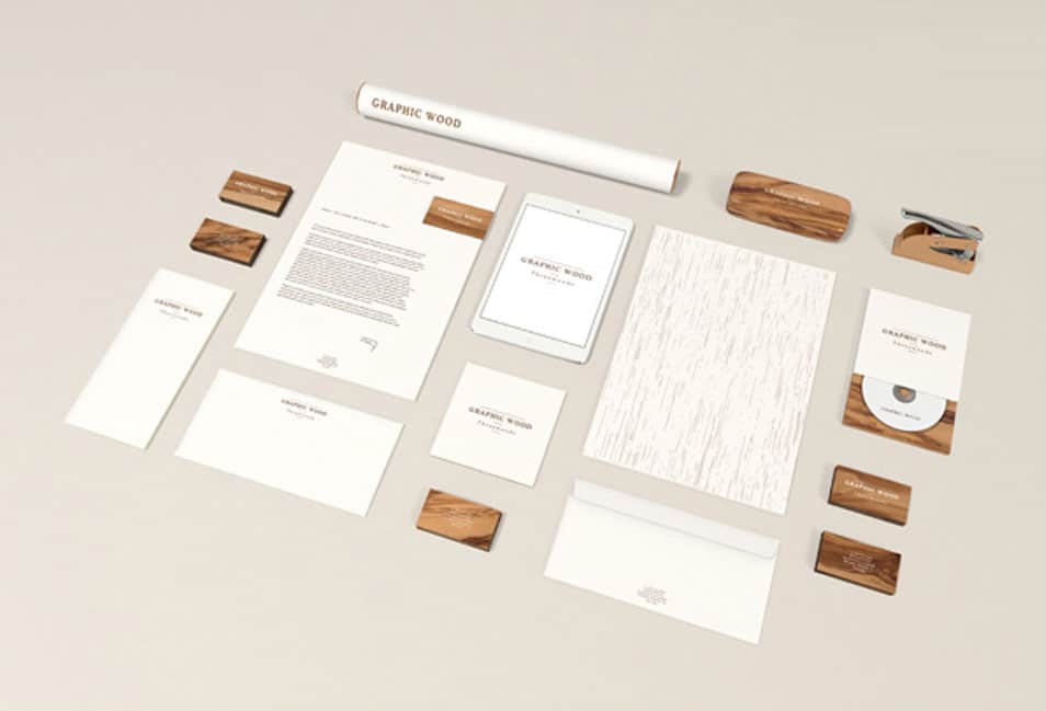 Stationery Wood Edition MockUp