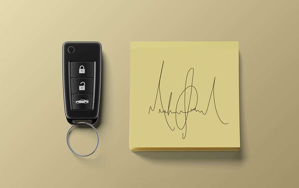 Sticky Notes with Carkeys Free Mockup