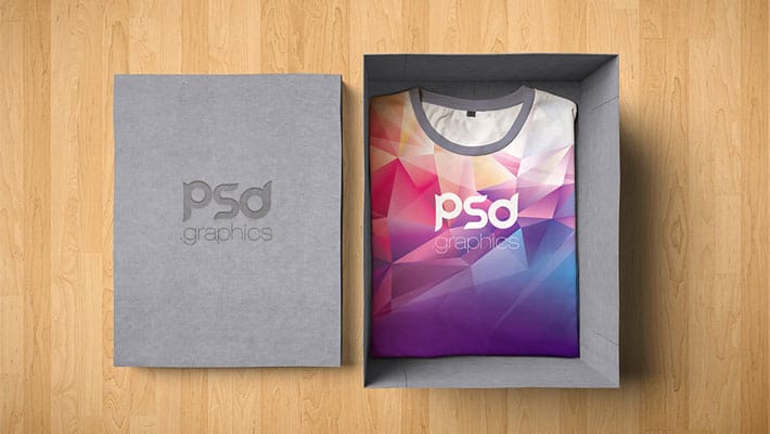 T-Shirt Box Packaging Mockup