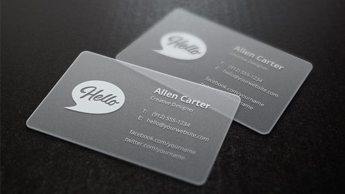 Translucent Business Cards MockUp