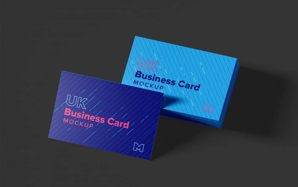UK Business Cards Mockup