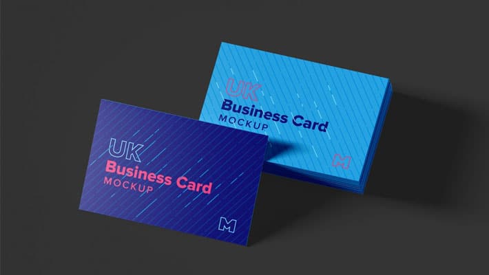 UK Business Cards Mockup