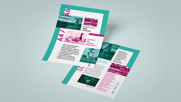 Vertical Leaflet Mockup Set