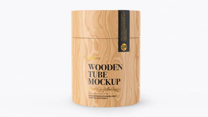 Wooden Tube Mockup