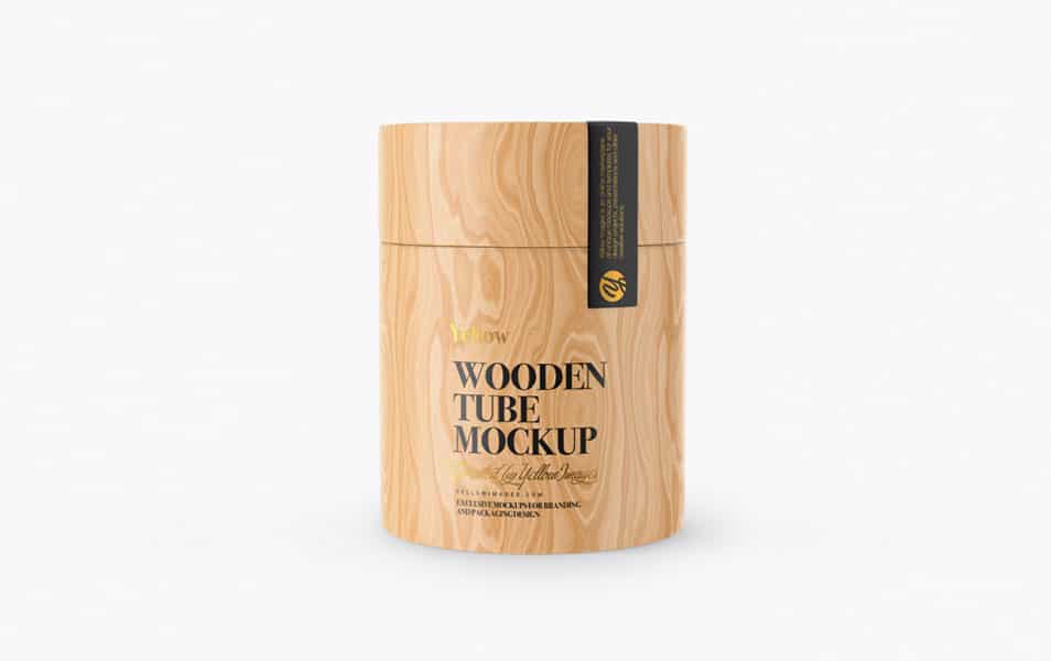 Wooden Tube Mockup