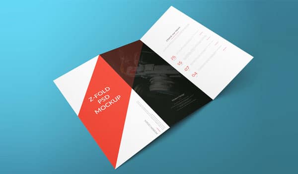 Z Fold Brochure Free PSD Mockup
