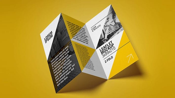 Z-Fold Free Flyer Mockup PSD