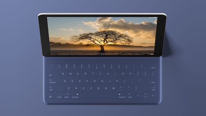 iPad with Keyboard Free PSD Mockup