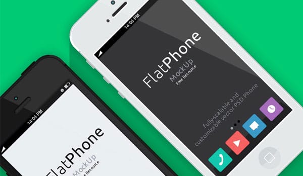 iPhone 5 PSD Flat Design Mockup