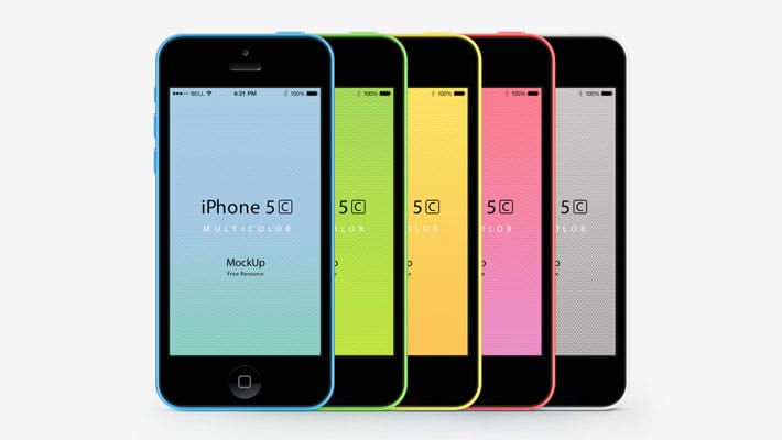 iPhone 5C PSD Vector Mockup