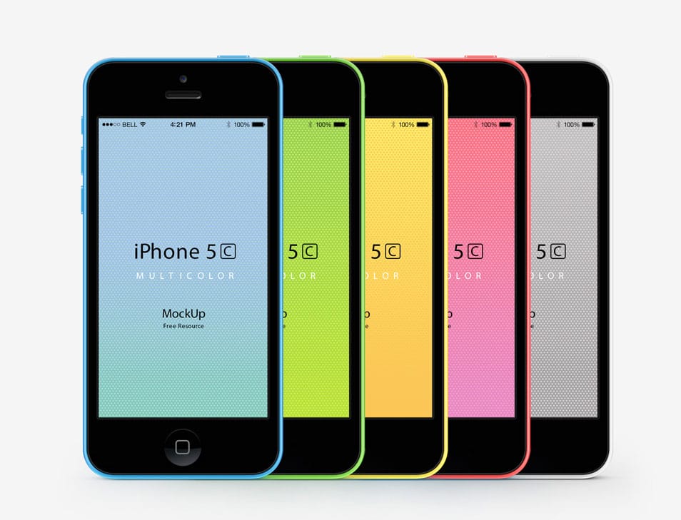 iPhone 5C PSD Vector Mockup