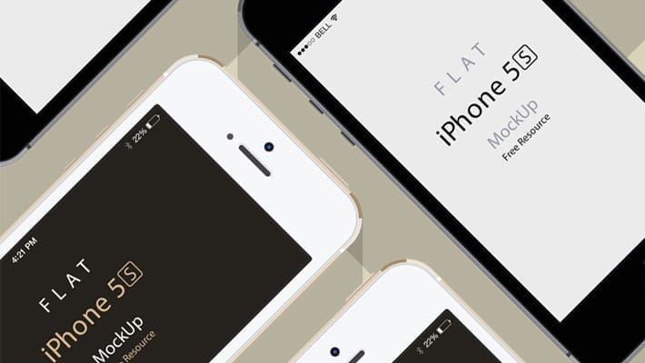 iPhone 5S PSD Flat Design Mockup