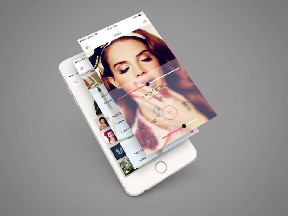 iPhone 6 App Screen PSD Mockup