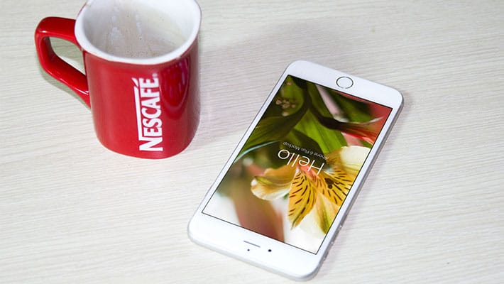 iPhone 6 PSD Mock-Ups Template and Coffee Cup