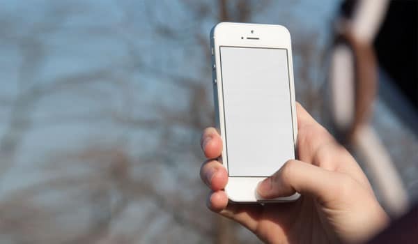 iPhone SE Mockup with a view on the trees