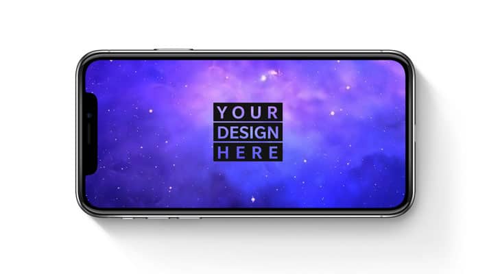 iPhone X Landscape Free PSD Mockup