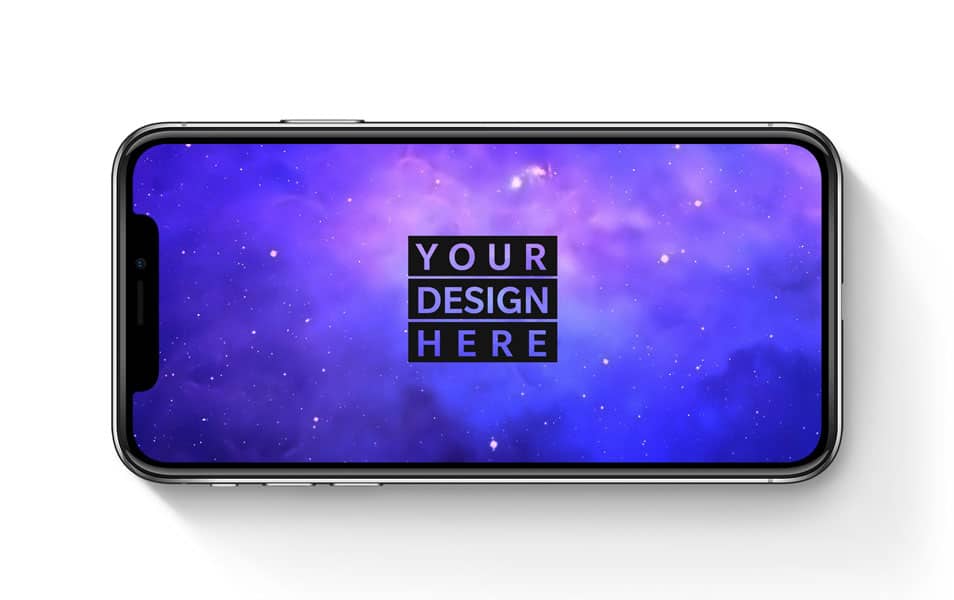 iPhone X Landscape Free PSD Mockup
