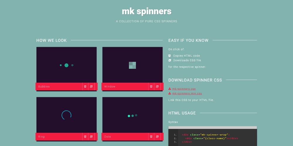 Nice Loading Animation for Websites 139 mk spinners