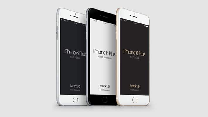 3-4 iPhone 6 Plus PSD Vector Mockup