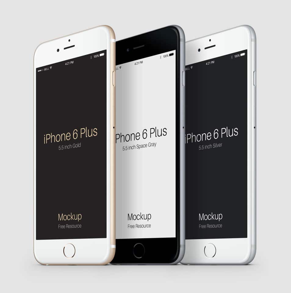3-4 iPhone 6 Plus PSD Vector Mockup