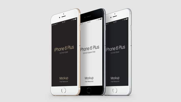 3-4 iPhone 6 Plus PSD Vector Mockup