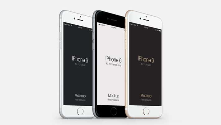 3-4 iPhone 6 PSD Vector Mockup