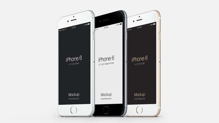 3-4 iPhone 6 PSD Vector Mockup