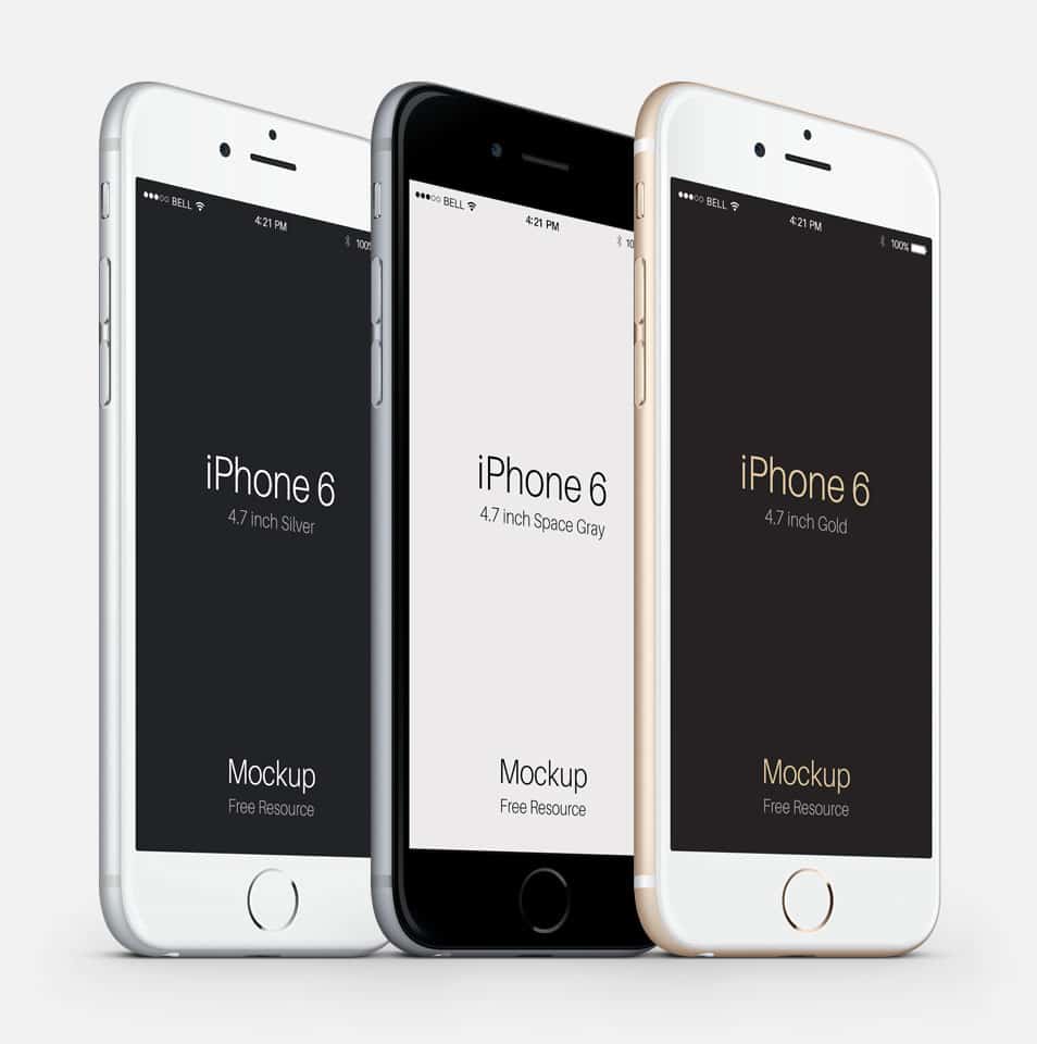 3-4 iPhone 6 PSD Vector Mockup