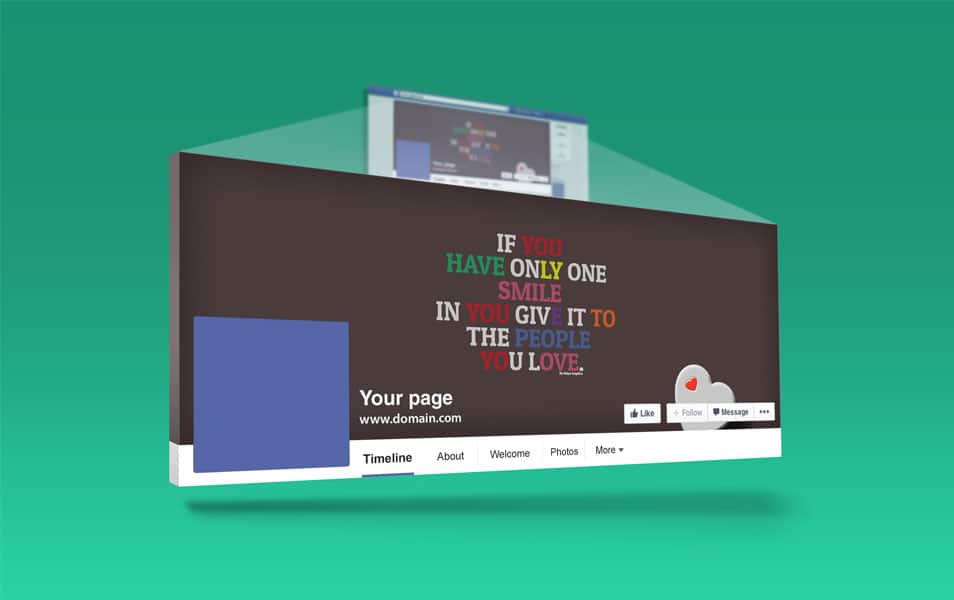 3D Facebook Timeline Cover Mockup