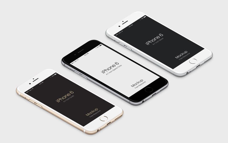 3D View iPhone 6 PSD Vector Mockup