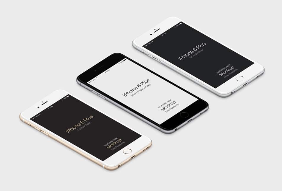 3D iPhone 6 Plus PSD Vector Mockup