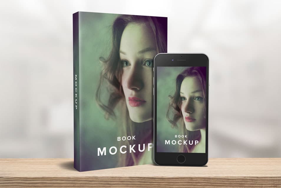 5 x 8 Paperback Book with iPhone Mockup