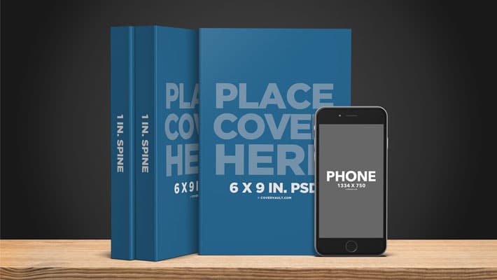 6 x 9 Book Series Mockup with Ereader Template