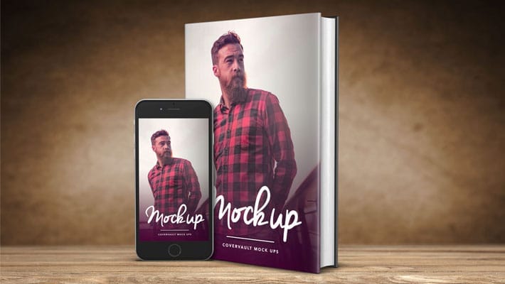 6 x 9 Book with Dust Jacket and iPhone 6 Mockup